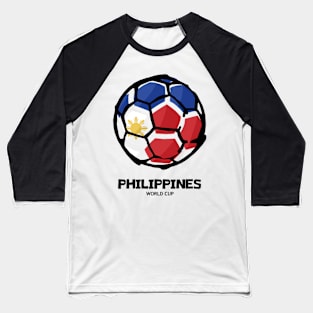 Philippines Football Country Flag Baseball T-Shirt